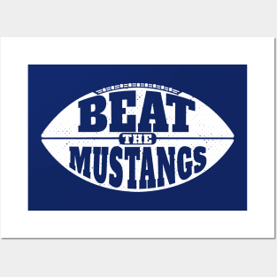 Beat the Mustangs // Vintage Football Grunge Gameday Posters and Art